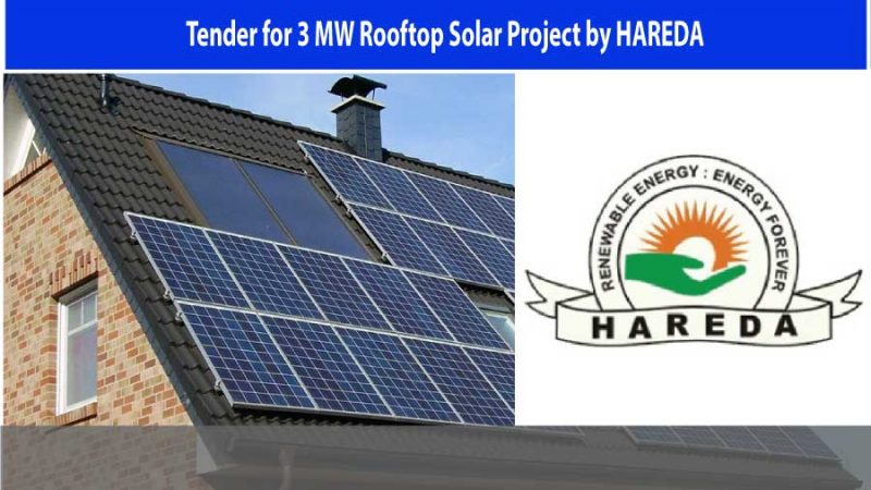 Tender for 3 MW of Rooftop Solar Systems with Net Metering issued by HAREDA
