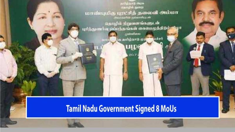 The Tamil Nadu Government signed MoUs worth INR 10,399 crore