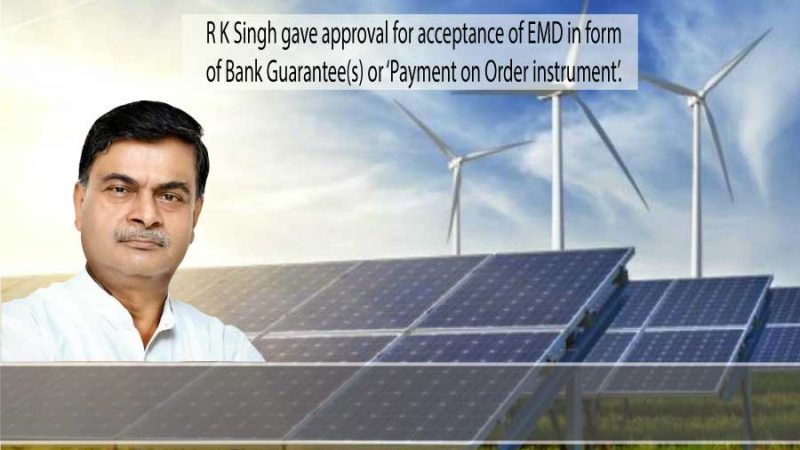 LoU by IREDA, PFC & REC acceptable in lieu of EMD in RE tenders: R K Singh