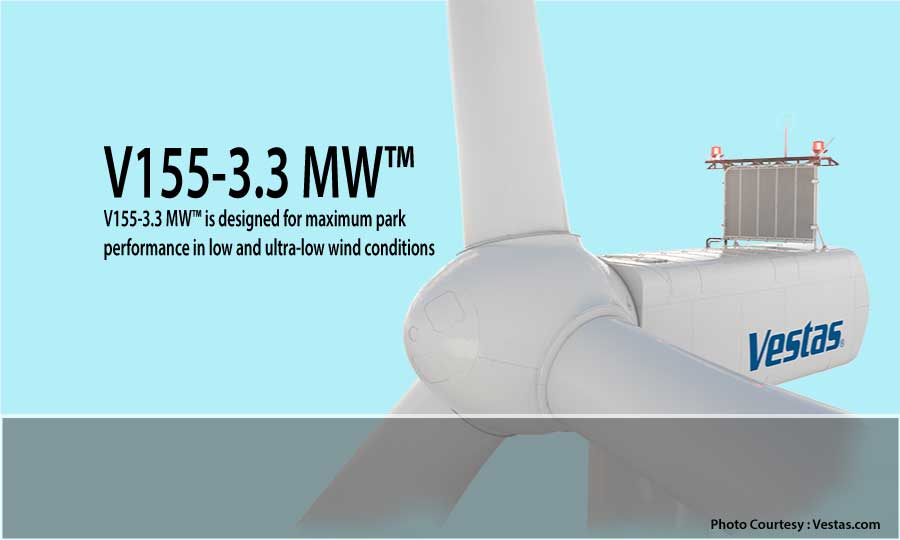 Vestas India unveils new V155-3.3 MW low-wind turbine