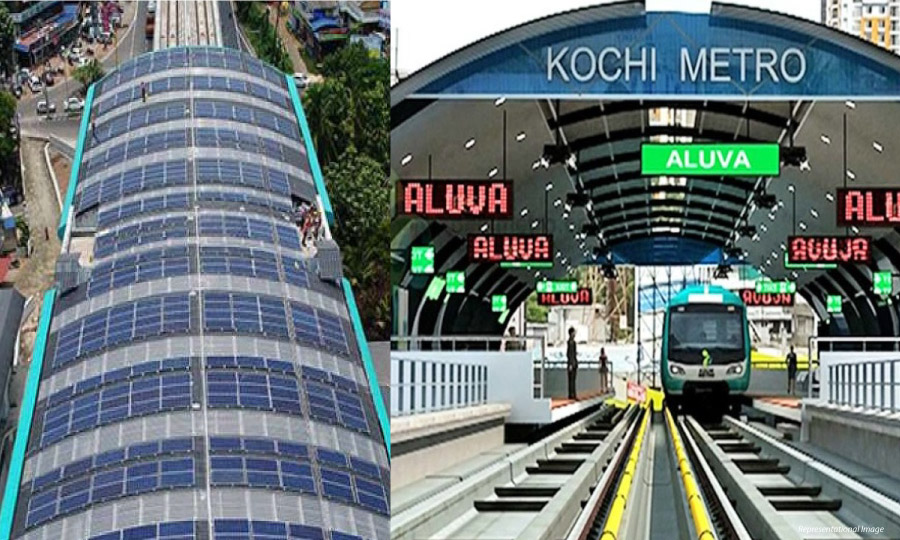 A total of 2.4MW of solar modules delivered by Waaree Energies to Kochi Metro Rail project